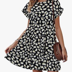Floral Black Dress